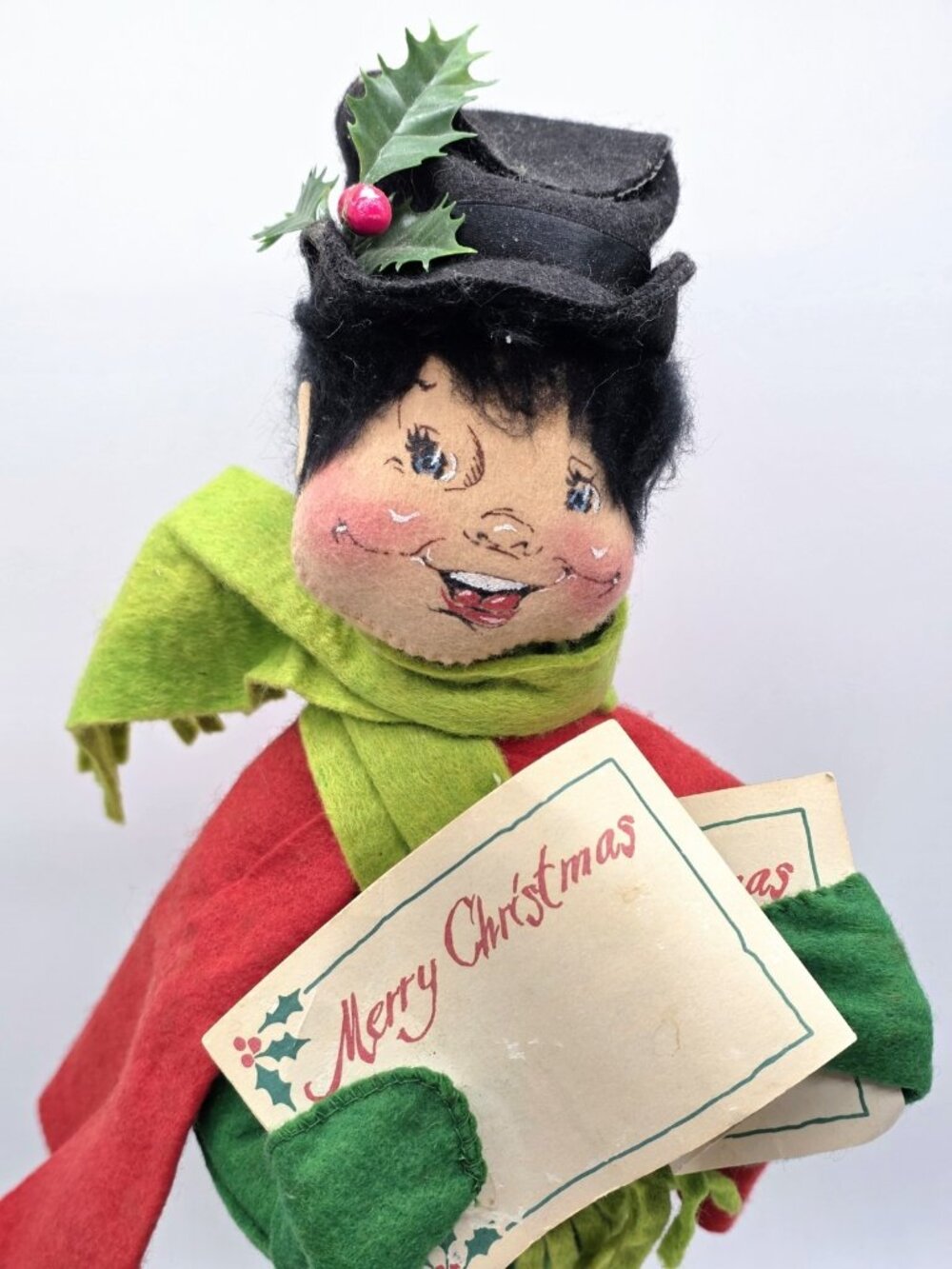 Vintage 1980's Annalee Boy Christmas Caroler 18" Figure Doll Meredith NH